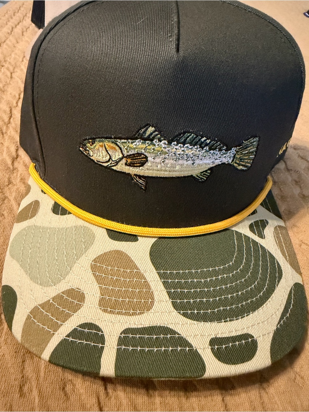 SS Hat Co Black Baseball Cap with Yellow Embroidery